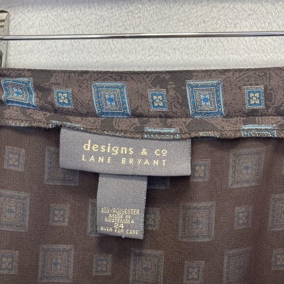 Lane Bryant Boho Maxi Wrap Skirt Womens Plus Size 24 Flowy Lightweight Brown - Picture 11 of 14